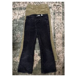TWO H&M Kids Flared Corduroy Pants / Treggings (black and khaki)